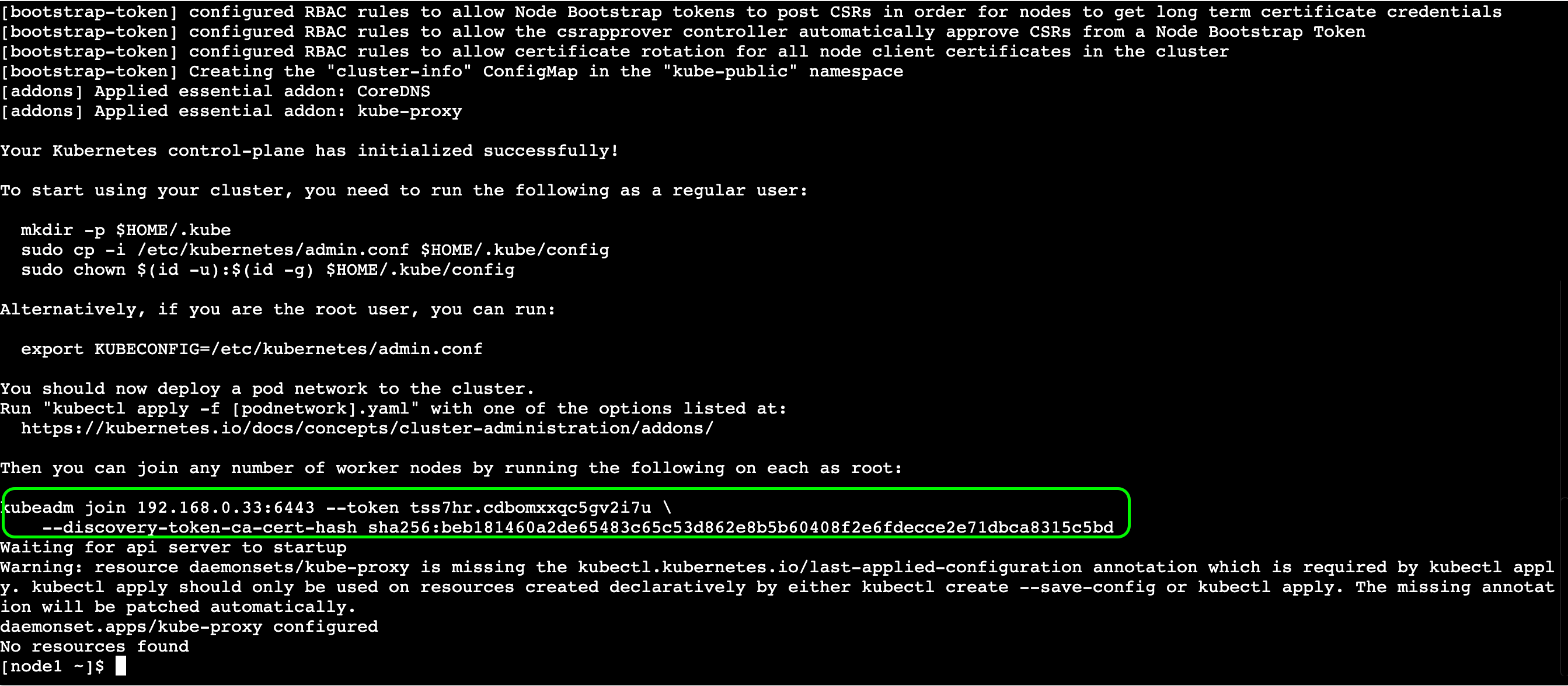 command to join node to a cluster
